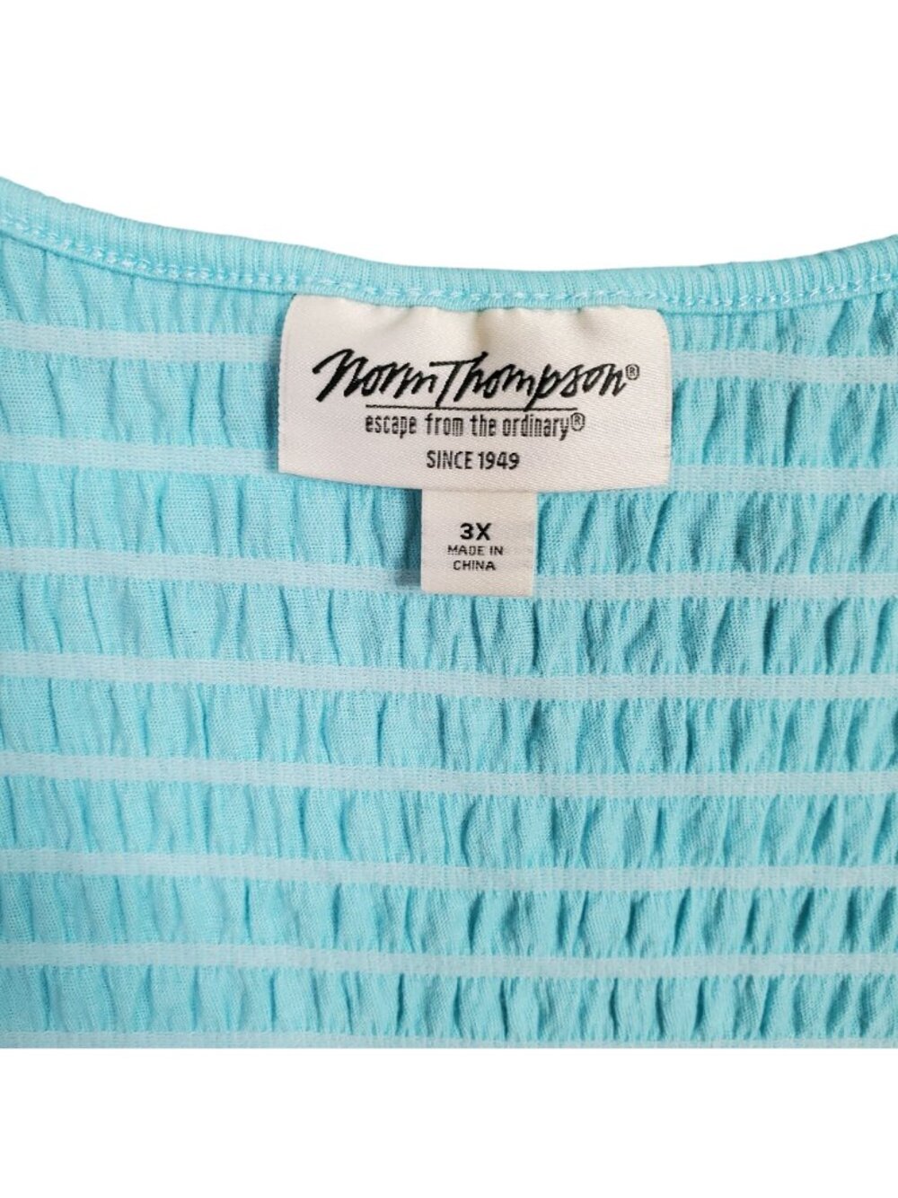 Norm Thompson Womens Size 3X Top Smocked Textured Pullover Lightweight Casual - Picture 6 of 8